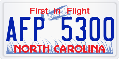 NC license plate AFP5300