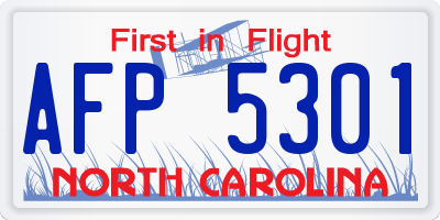 NC license plate AFP5301