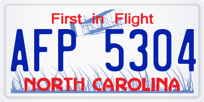 NC license plate AFP5304