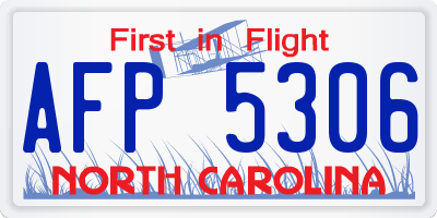 NC license plate AFP5306