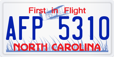 NC license plate AFP5310