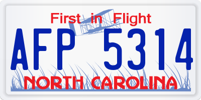 NC license plate AFP5314