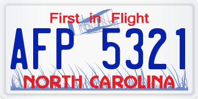 NC license plate AFP5321