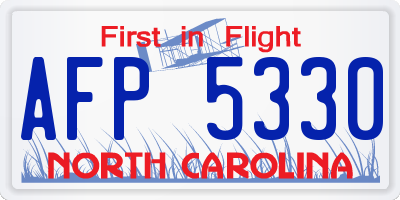 NC license plate AFP5330