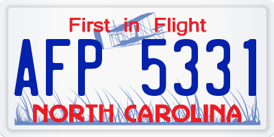 NC license plate AFP5331