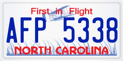NC license plate AFP5338