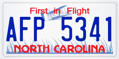 NC license plate AFP5341