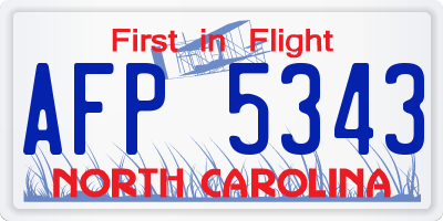 NC license plate AFP5343