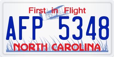 NC license plate AFP5348