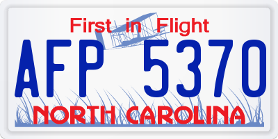 NC license plate AFP5370