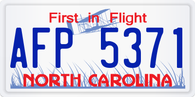 NC license plate AFP5371