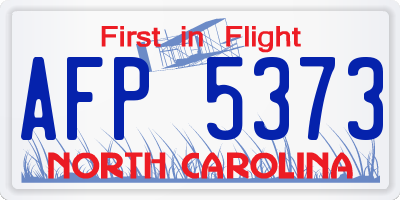 NC license plate AFP5373