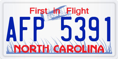 NC license plate AFP5391