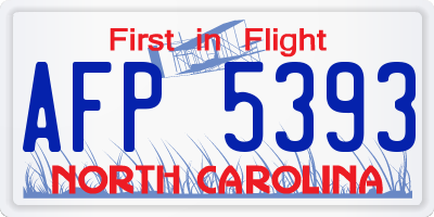 NC license plate AFP5393