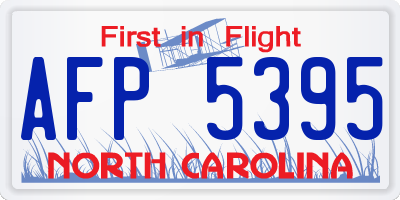 NC license plate AFP5395