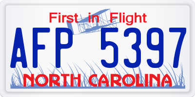NC license plate AFP5397