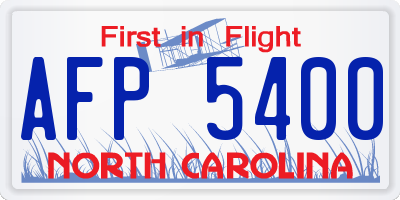 NC license plate AFP5400