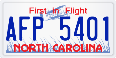 NC license plate AFP5401