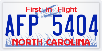 NC license plate AFP5404