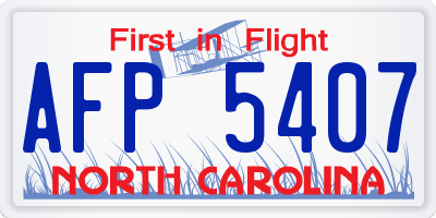 NC license plate AFP5407