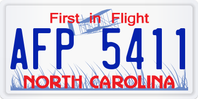NC license plate AFP5411