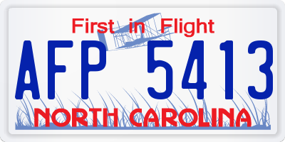 NC license plate AFP5413