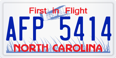 NC license plate AFP5414