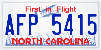 NC license plate AFP5415