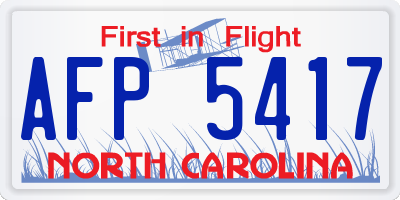 NC license plate AFP5417