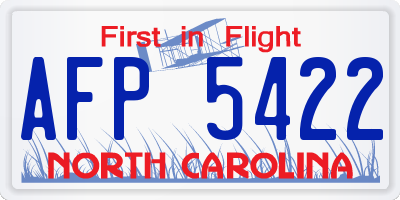 NC license plate AFP5422