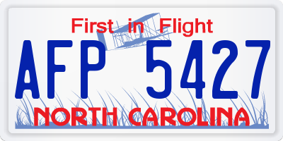 NC license plate AFP5427