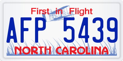 NC license plate AFP5439
