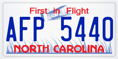 NC license plate AFP5440