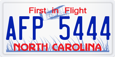 NC license plate AFP5444