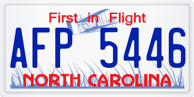 NC license plate AFP5446