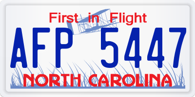 NC license plate AFP5447