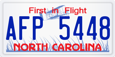 NC license plate AFP5448