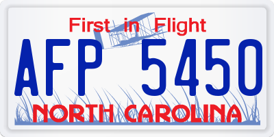 NC license plate AFP5450