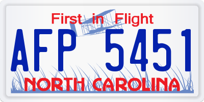 NC license plate AFP5451