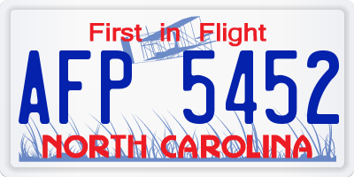 NC license plate AFP5452