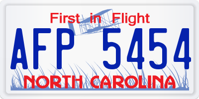 NC license plate AFP5454