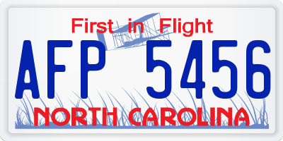 NC license plate AFP5456