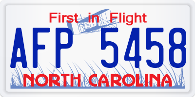 NC license plate AFP5458