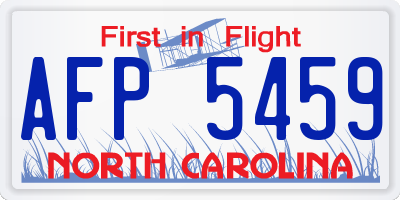 NC license plate AFP5459
