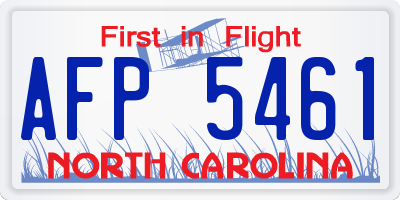 NC license plate AFP5461
