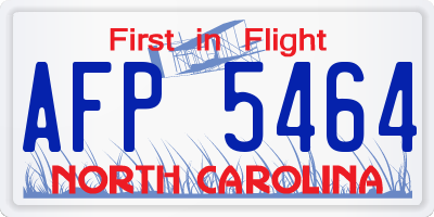 NC license plate AFP5464