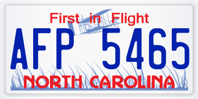 NC license plate AFP5465