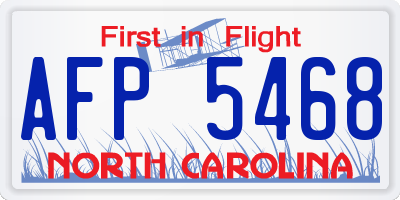 NC license plate AFP5468