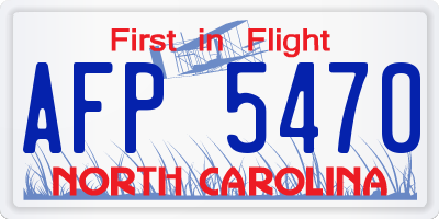 NC license plate AFP5470