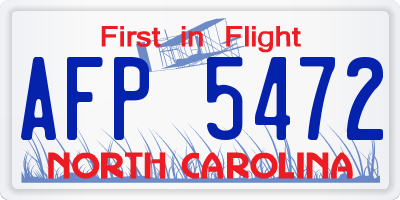 NC license plate AFP5472